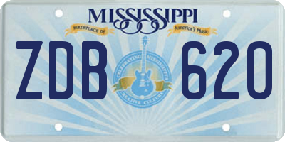 MS license plate ZDB620
