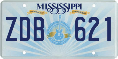 MS license plate ZDB621