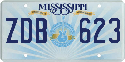 MS license plate ZDB623