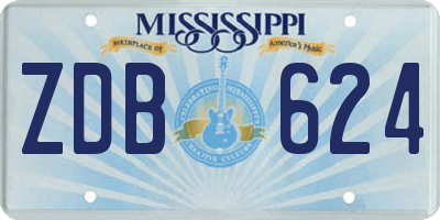 MS license plate ZDB624