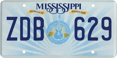 MS license plate ZDB629