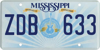 MS license plate ZDB633