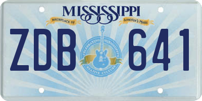 MS license plate ZDB641