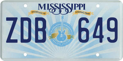 MS license plate ZDB649