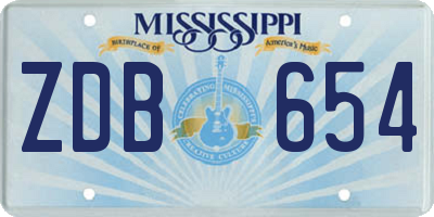 MS license plate ZDB654