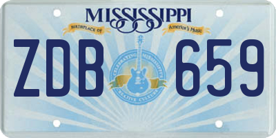 MS license plate ZDB659