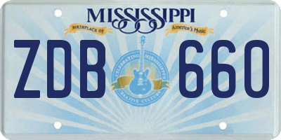MS license plate ZDB660