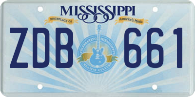 MS license plate ZDB661
