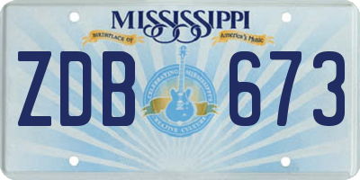 MS license plate ZDB673