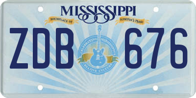 MS license plate ZDB676