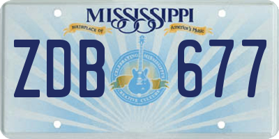 MS license plate ZDB677