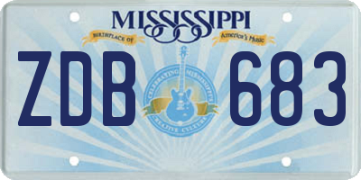 MS license plate ZDB683