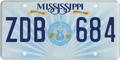 MS license plate ZDB684