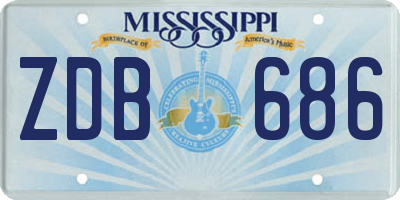 MS license plate ZDB686