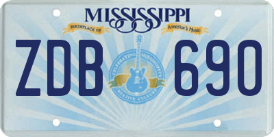 MS license plate ZDB690