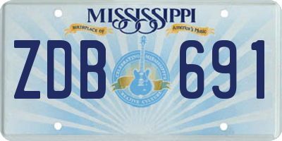 MS license plate ZDB691
