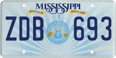 MS license plate ZDB693