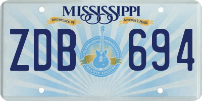 MS license plate ZDB694