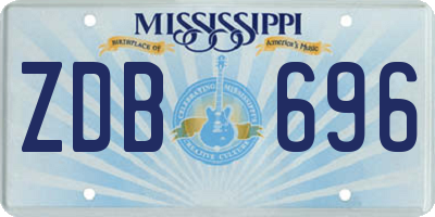 MS license plate ZDB696