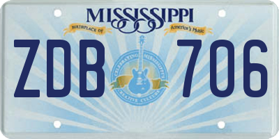 MS license plate ZDB706
