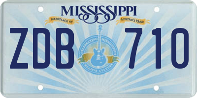 MS license plate ZDB710
