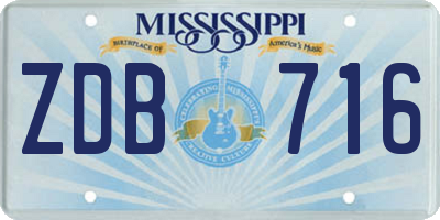 MS license plate ZDB716