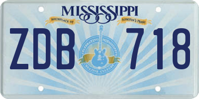MS license plate ZDB718