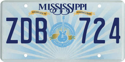 MS license plate ZDB724