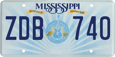 MS license plate ZDB740