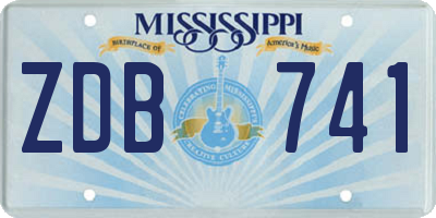 MS license plate ZDB741