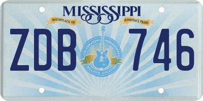 MS license plate ZDB746