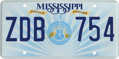MS license plate ZDB754