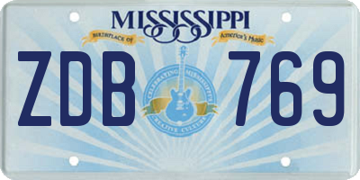 MS license plate ZDB769