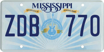 MS license plate ZDB770