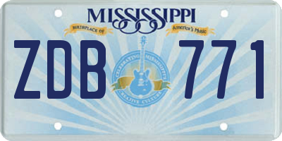MS license plate ZDB771