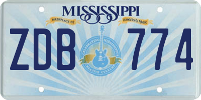 MS license plate ZDB774