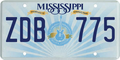 MS license plate ZDB775