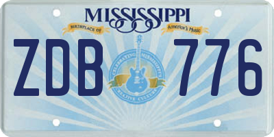 MS license plate ZDB776