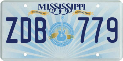 MS license plate ZDB779