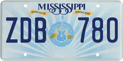 MS license plate ZDB780