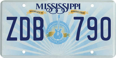 MS license plate ZDB790