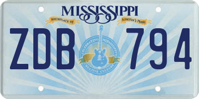 MS license plate ZDB794