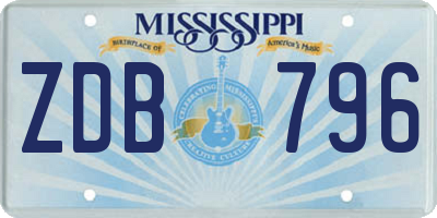 MS license plate ZDB796