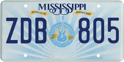 MS license plate ZDB805