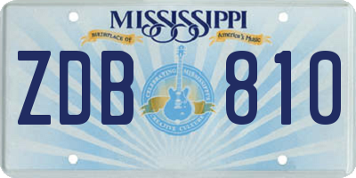 MS license plate ZDB810