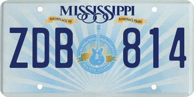 MS license plate ZDB814
