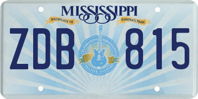MS license plate ZDB815