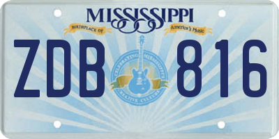MS license plate ZDB816