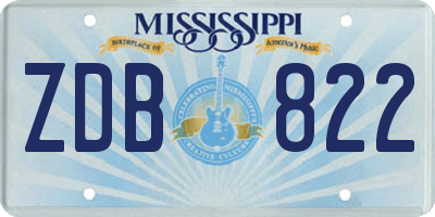 MS license plate ZDB822