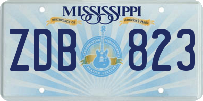 MS license plate ZDB823
